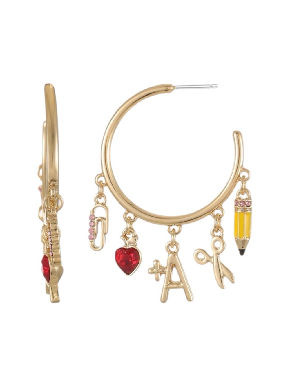 Packed Party Teacher Back To School Charm Hoop Earrings - NWT - Picture 2 of 4